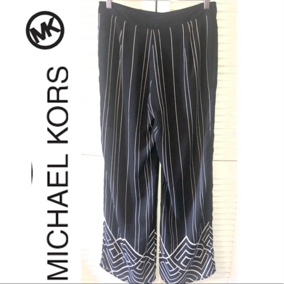 Michael Kors Black & White Pants Size 2 - Picture 1 of 7
